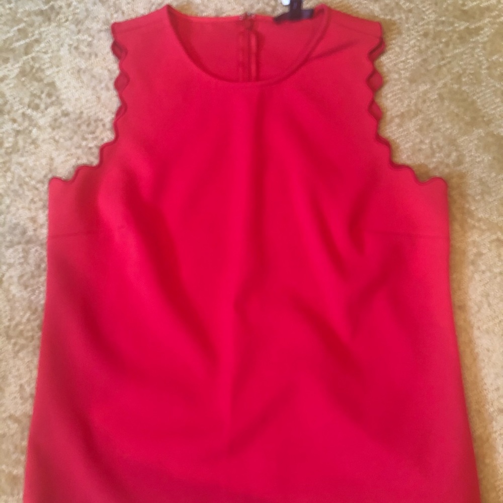 Never worn Red sleeveless jcrew top with eyelets